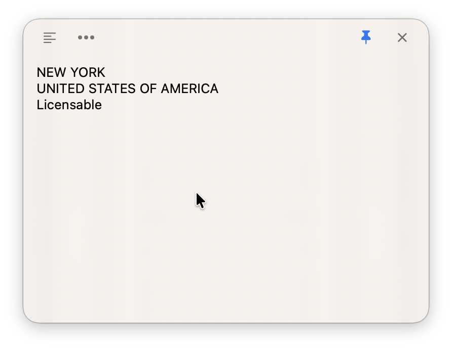 LudyLens pin widget showing extracted text from the image