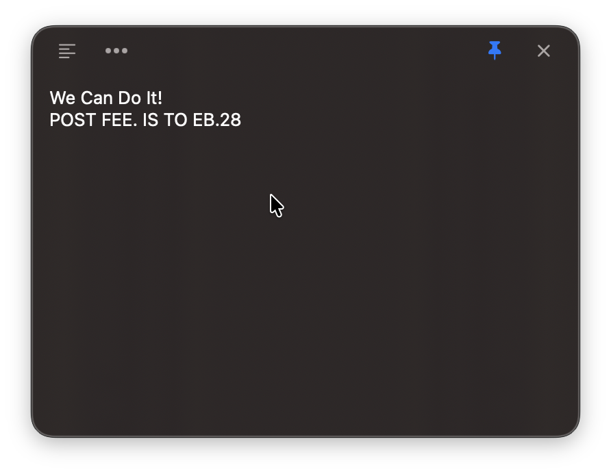 LudyLens floating window showing extracted text from poster